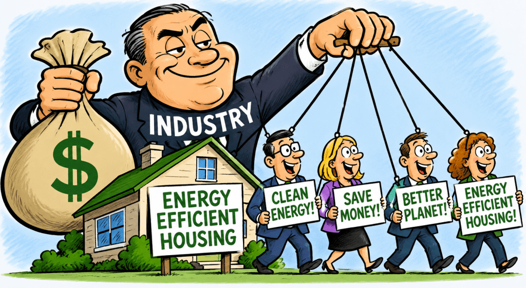 Most groups promoting energy efficient housing are just industry funded lobbyists